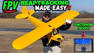 Realistic RC Airplane! FPV Head Tracking & Working Screen!