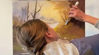 Studio Timelapse Oil Painting "As the Sun Sets" by Kaylee Rakowski