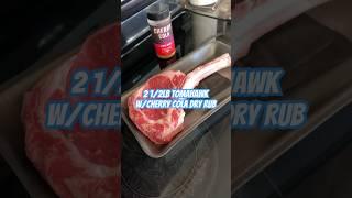 2 1/2lb Tomahawk steak with cherry cola dry rub#food #foodie #shorts #ytshorts