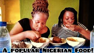 trying a local nigerian food - amala and ewedu mukbang. (foodiology)