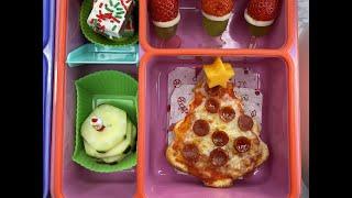 Pizzas en forma de árbol navideño  para el lunch de mis hijas #shorts #amadecasa #kidslunch #bento