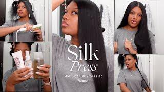 Silk Press | One Pass | We Got Silk Press At Home | Natural Hair | Detailed Products