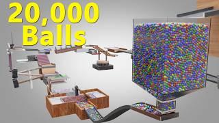 20,000 Colorful Balls Marble Run Loop animation V19