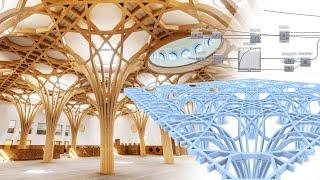 Grasshopper parametric design - Cambridge mosque structural timber column