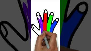 #shorts How to draw a rainbow hand - как нарисовать руку