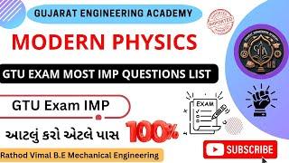 |Modern Physics |GTU Exam Most IMP Questions list  |Diploma Engineering| આરામ થી પાસ #gtuexam #gtu