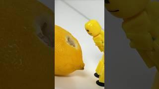 Stikbot eats a lemon and dies from sourness  | #stikbot #lemon #stopmotion