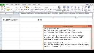 Extract numbers from string in excel, Extract number from cell value
