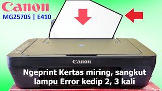 Printer Canon MG2570S Paper Jam, Narik kertas miring, Kertas sangkut, Kedip blinking 2 kali, 3 kali