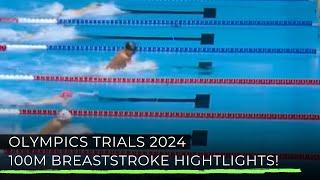 2024 Olympic Trials 100 M Men's Breaststroke | Technique Highlights