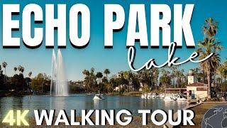 ECHO PARK LAKE Walking Tour 4K  Scenic Los Angeles Virtual Walk for Treadmill & More (No Talking)