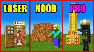 Minecraft Mobs : Loser vs Noob vs Pro - House Build Challenge - Minecraft Animation