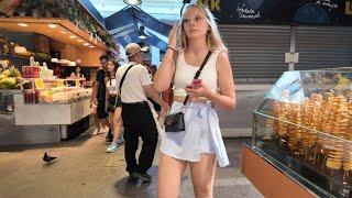 4K Walking Tour Barcelona August 2024  Summer Spain