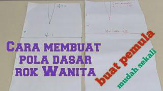 Cara membuat Pola dasar rok wanita | Buat pemula