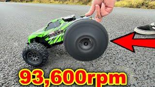 Traxxas Mini-Maxx RC Car gets OverVolted (4x power)