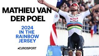 Every Time Mathieu van der Poel SHONE in the Rainbow Jersey in 2024! 