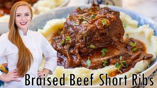 The BEST Braised Beef Short Ribs Recipe - Fall-Off-The-Bone Tender!!