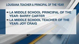 Barry Carter named La. middle school principal of the year; Cory Joy Craig named La. middle schoo...