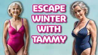 Tammy Escapes Winter | Natural Older Women Over 60 Wearing Bathingsuit