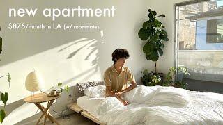 New Apartment | neutral plant bedroom setup and quick apt tour