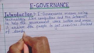 An Essay on E - GOVERNANCE