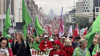 Thousands rally in Brussels to back Audi workers and call for EU industrial action