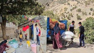 The traditional and pure life of a nomadic family of Haidar and her children in remote mountains