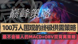 【强烈推荐】100万人围观的终极供需交易策略，最不会骗人的MACD+OBV双背离策略，聪明钱策略的巅峰之作 #macd #obv #smartmoney