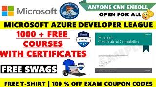 Microsoft Azure Developer Program |  Microsoft Free Tshirt | 100 % Off Certification Exam Vouchers