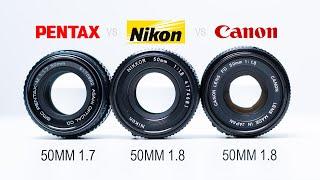 Pentax SMC 50mm 1.7  vs Nikon AIS 50mm 1.8 vs Canon FD 50mm 1.8 | Fujifilm X-T3