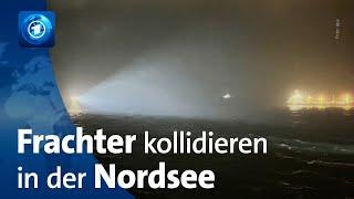 Frachter-Kollision in der Nordsee: Ein Toter, Suche nach Vermissten