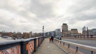 Walking in London: Vauxhall Bridge - Lambeth Bridge - Elephant & Castle Station [4K, Binaural ASMR]