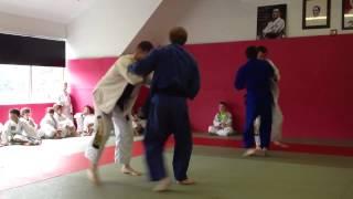 BJJ Purple Belt having fun with Judo Black Belt