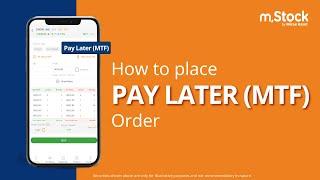 How to Place an Pay Later (MTF) Order on m.Stock | Complete mStock App Tutorial