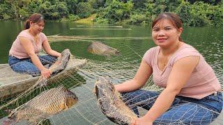 Cast a net overnight on the water.