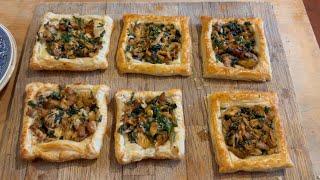 Wild Mushroom and Garlic Tarts