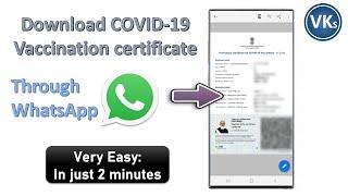 How to Download COVID-19 Vaccination Certificate through WhatsApp | VinKrish Solutions