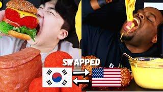 Koreans vs Americans : Koreans Trying American Food & Americans Trying Korean Food // Big Bites