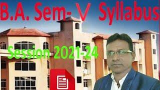 B.A. Session 2021-24 B.A. Sem V ka syllabus download kare VBU website se || Download syllabus in PDF