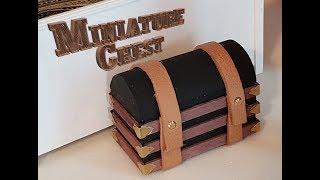 Miniature Wooden Chest with Leather Straps