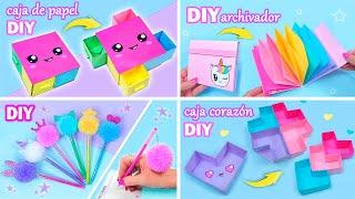 4 DIY para la ESCUELA / MANUALIDADES con PAPEL FACILES y mas