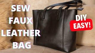 You want a TRENDY & TIMELESS Bag? Try this EASY Diy for faux leather bag without lining //Sewing DIY