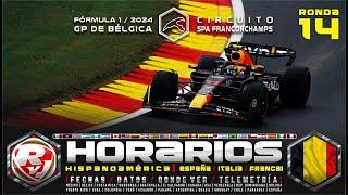 Horarios Fórmula 1 GP de BÉLGICA 2024 (Hispanoamérica, Italia y Francia) / ¡NO TE LO PIERDAS!