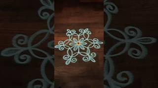 Flower rangoli design with dots and colour #rangoli #easyrangoli #kolam #muggulu #shorts #trending