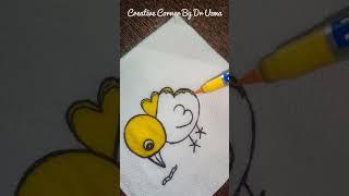 ||Draw Chicks For Kids||Tissue Paper Art With Doms Brush Pen ️ ||#viral#shorts#kidsart