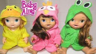 BABY ALIVE Bathtime With Annie, Darci AND Makenzie!