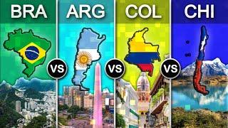 Brazil vs Argentina vs Colombia vs Chile | Country Comparison