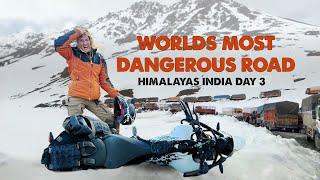 4 hour traffic jam on world’s most dangerous road – the Manali highway in Himalayas India