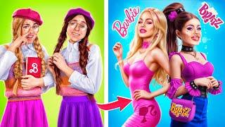 Extreme Makeover from Nerd to Popular Girl! Barbie vs Bratz!