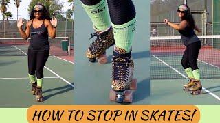 ROLLERSKATING FOR BEGINNERS | HOW TO STOP FOR BEGINNERS! 